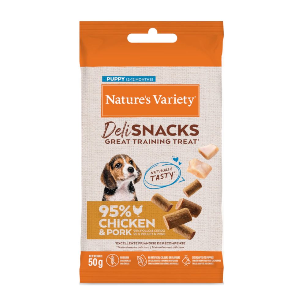 12x50g Nature's Variety Deli Snacks Junior Huhn Hundesnacks