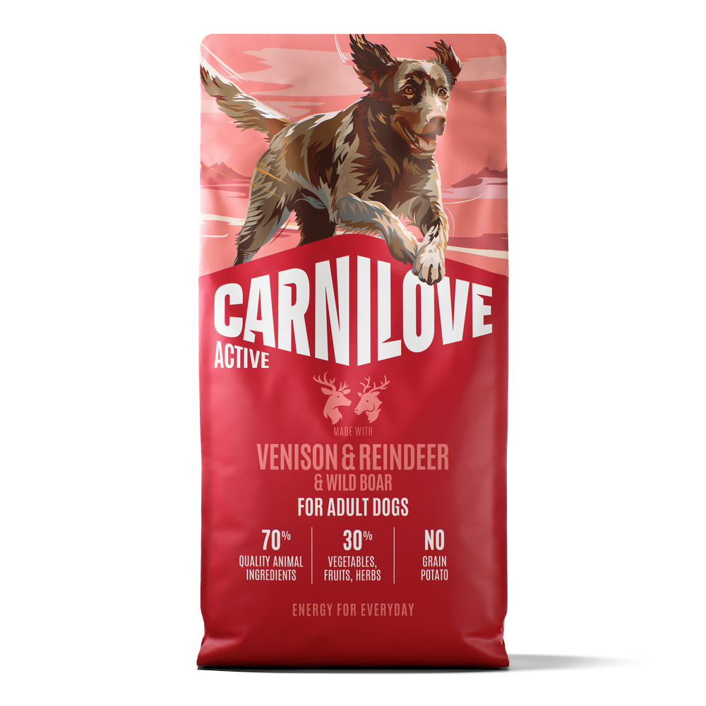 12kg Carnilove Active Adult mit Hirsch, Rentier & Wildschwein Hundefutter trocken
