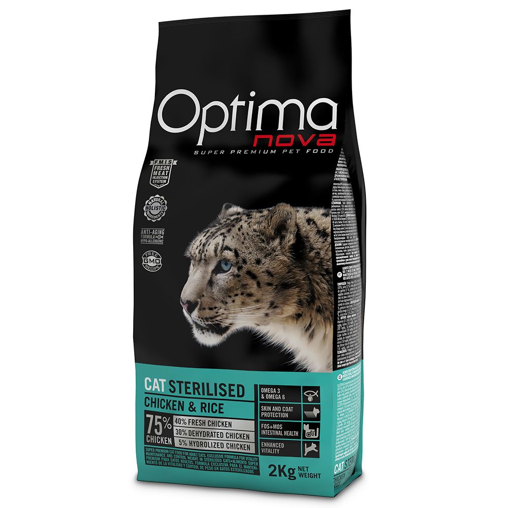 8kg Sterilised Optimanova Croquettes pour chat