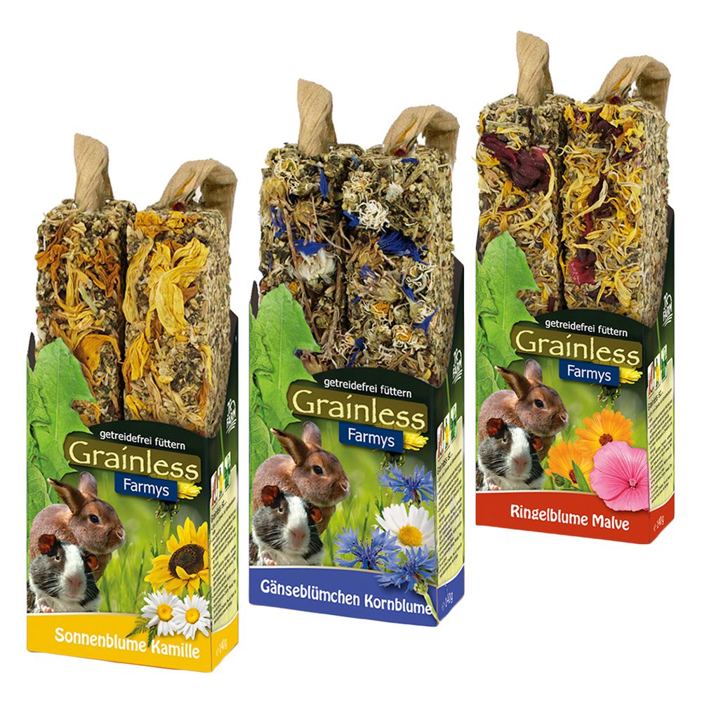 JR Farm Farmy's Grainless Pachet asortat - 6 x 2 Sticks-uri (3 sortimente de 140 g)