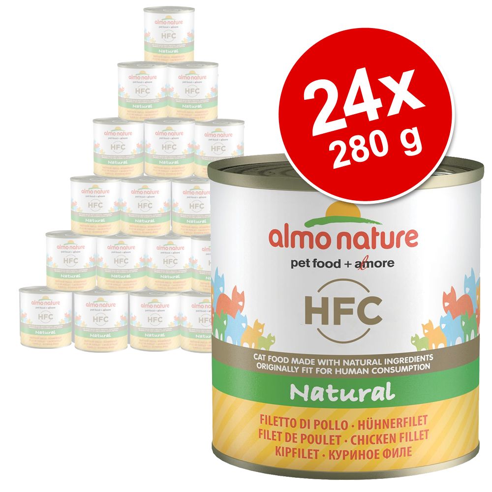 Sparpaket Almo Nature HFC Natural 24 x 280 g - Mix: H�hnerfilet, Thunfisch & Huhn