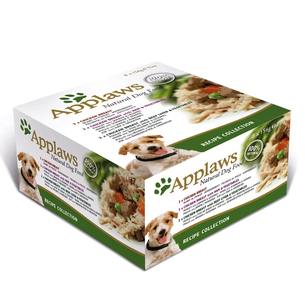 8x156g Recipe Collection en bouillon Applaws - Nourriture pour chien