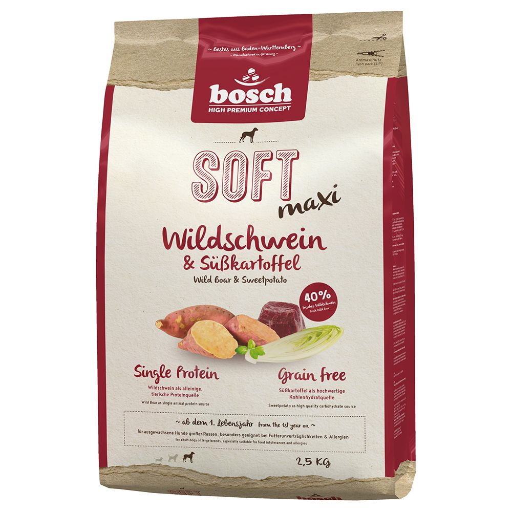 Image of Bosch Soft Maxi con jabalí y patatas para perros - 2,5 kg 04015598014700