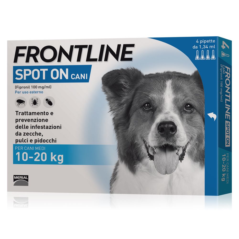 Frontline soluzione spot-on cani M (Cani da 10 a 20 kg) - 4 pipette (1,34 ml)
