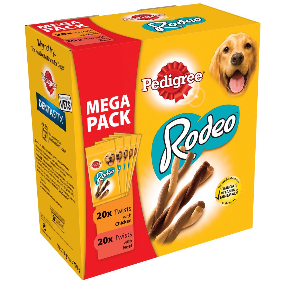 Pedigree Rodeo Mix - 4 x Megapack (80 x Huhn, 80 x Rind)