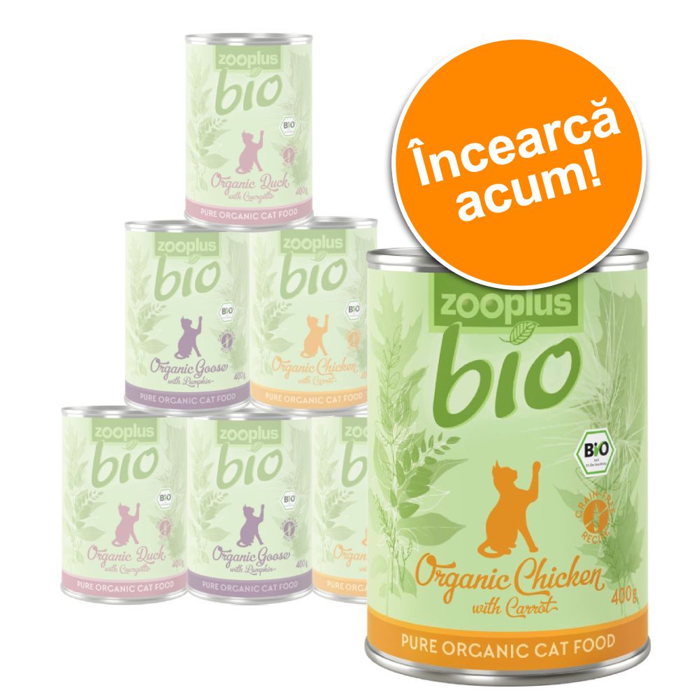 zooplus Bio Pachet mixt de testare: hrană pentru pisici 6 x 400 g  - 3 sortimente