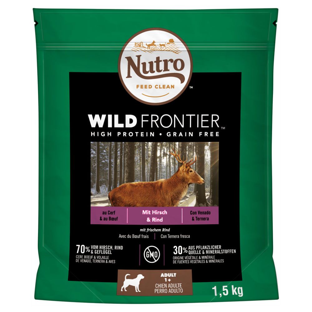Nutro Wild Frontier Dog Adult Cerb & Vită  - 1,5 kg