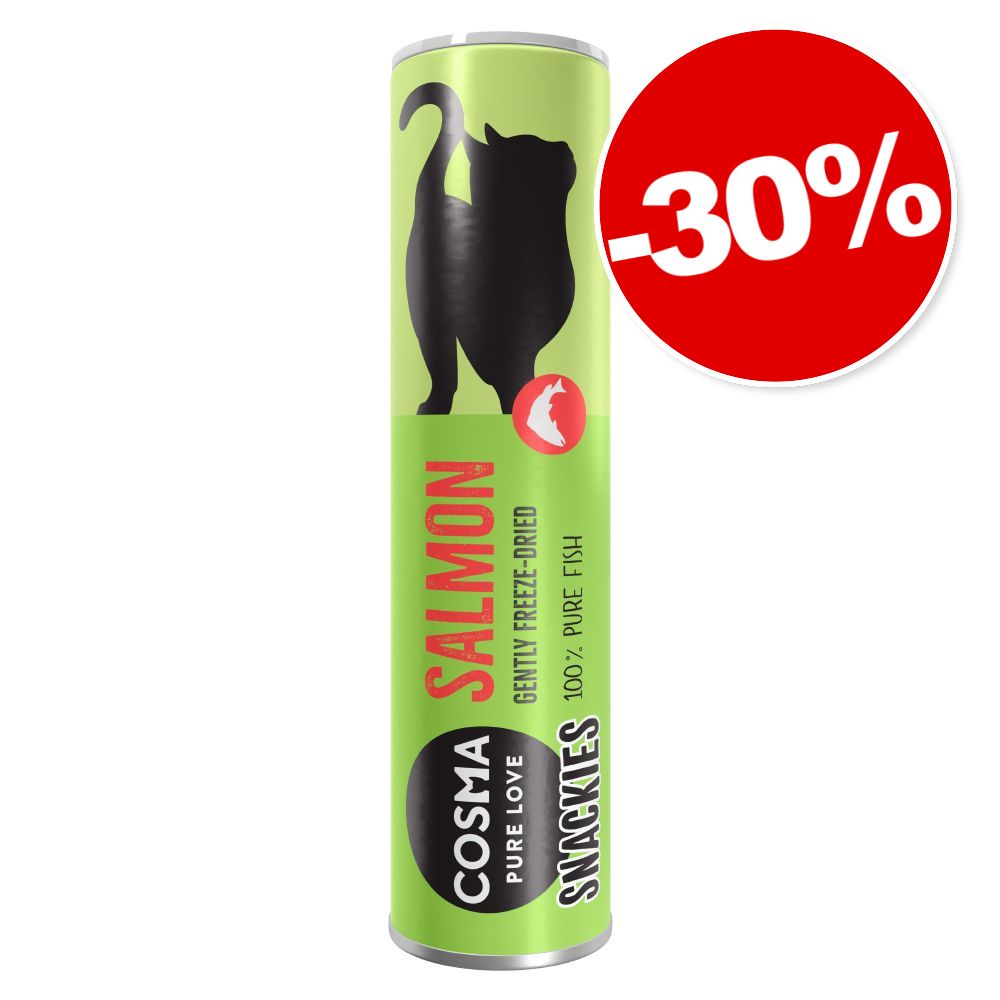Friandises Cosma Snackies lot mixte pour chat : 30 % de remise ! - saumon (21 g) + thon (25 g)