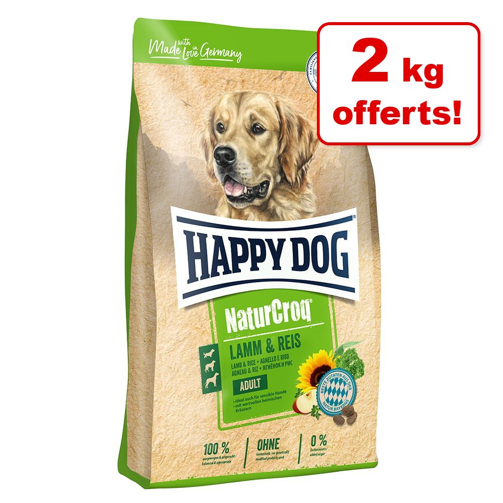 Croquettes Happy Dog NaturCroq 13 kg + 2 kg offerts ! - agneau, riz