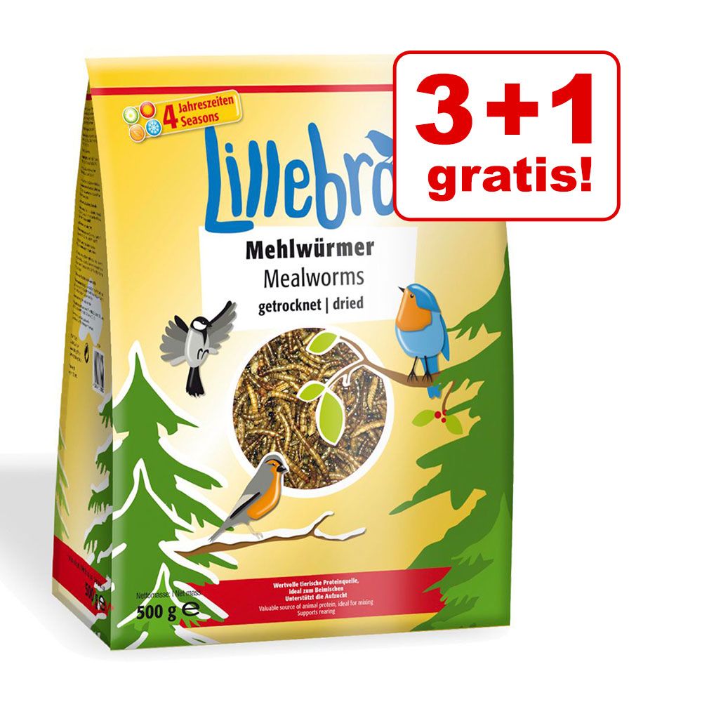 3 + 1 gratis! 4 kg Lillebro Viermi de făină uscați - 3 + 1 kg gratis!