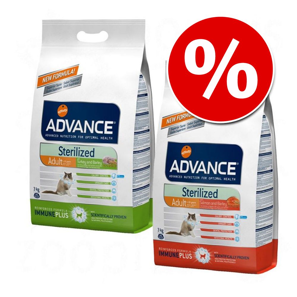Image of Advance Sterilized pienso para gatos - Pack mixto - Sterilized Adult pavo (15 kg) y Sterilized Sensitive Adult salmón (10 kg) 08410650166285