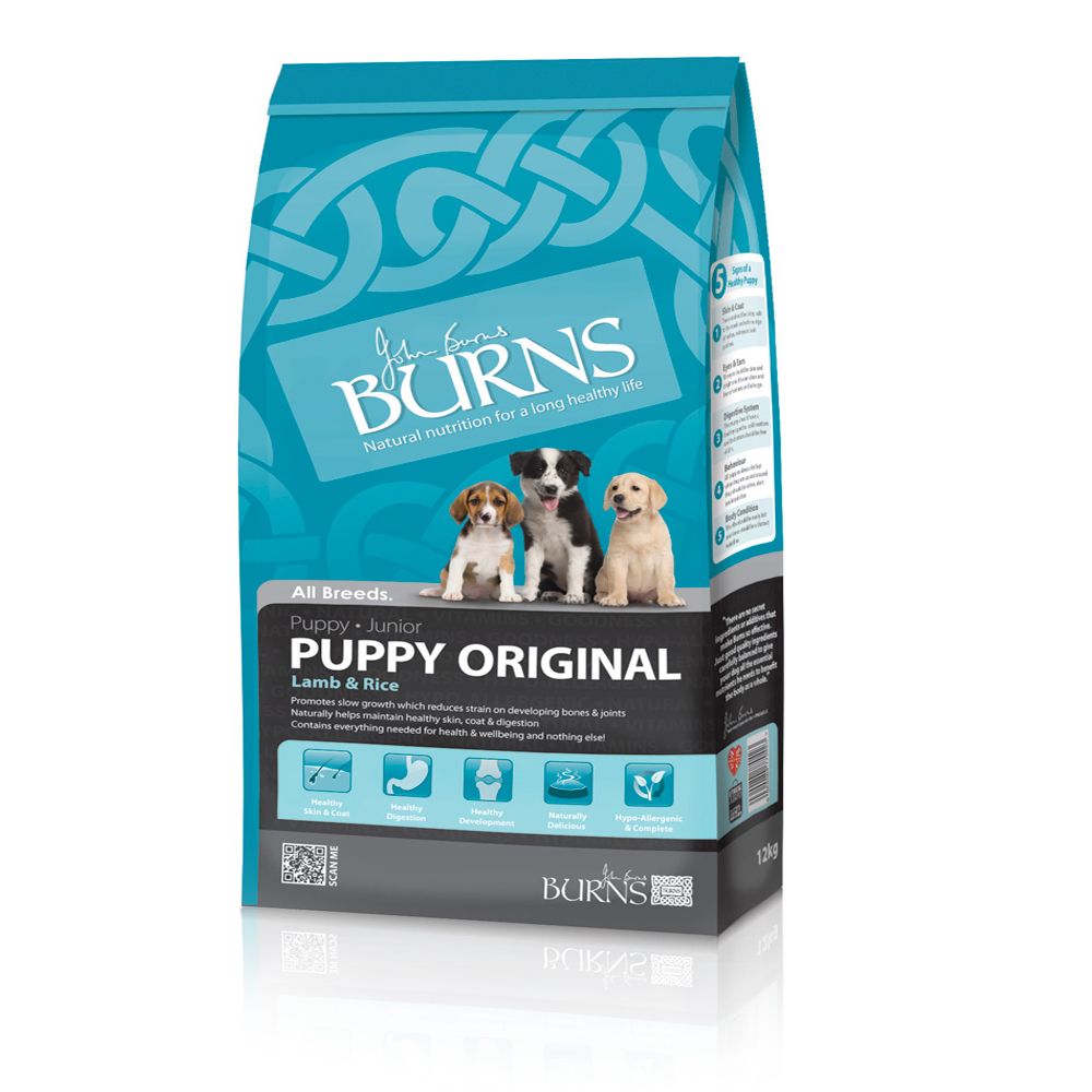 Image of Burns Puppy Original con cordero y arroz - 12 kg 05060084771635