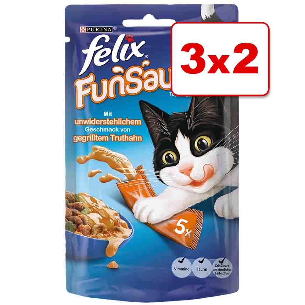 Image of Felix FunSauces snacks para gatos 3 x 15 g: 2 + 1 ¡gratis! - Marisco 3 x 5 x 15 g 07613035573994