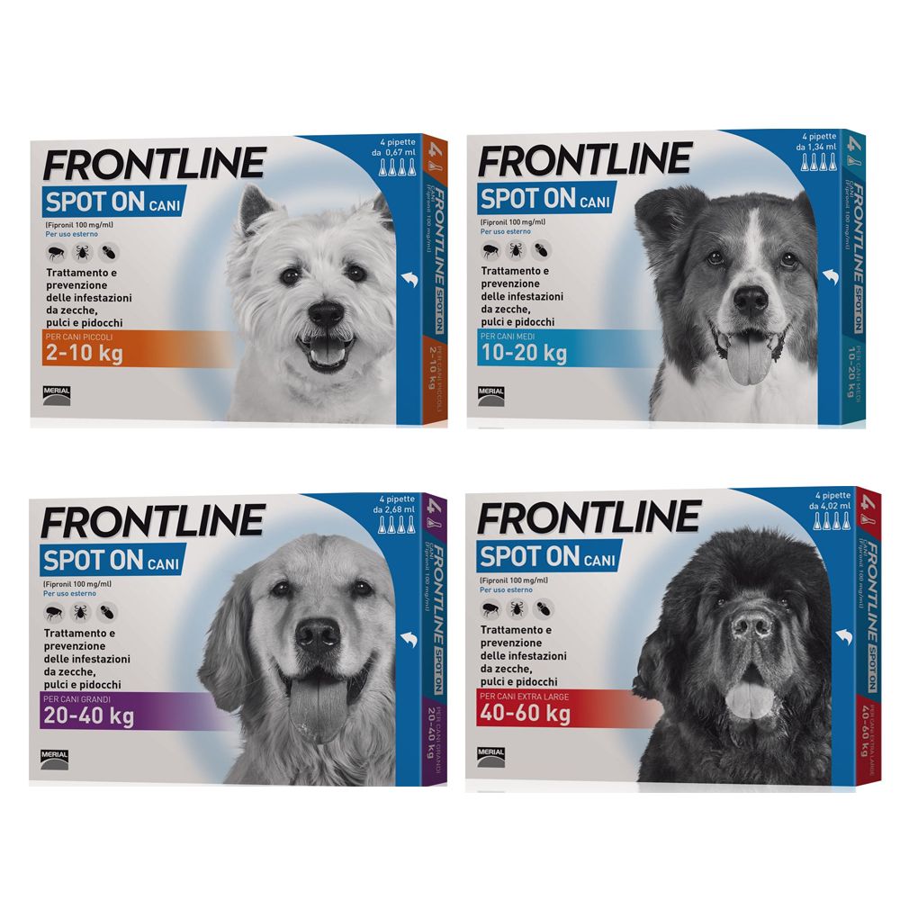 Frontline soluzione spot-on Cani - 4 pipette, peso 40-60kg (4,02 ml)