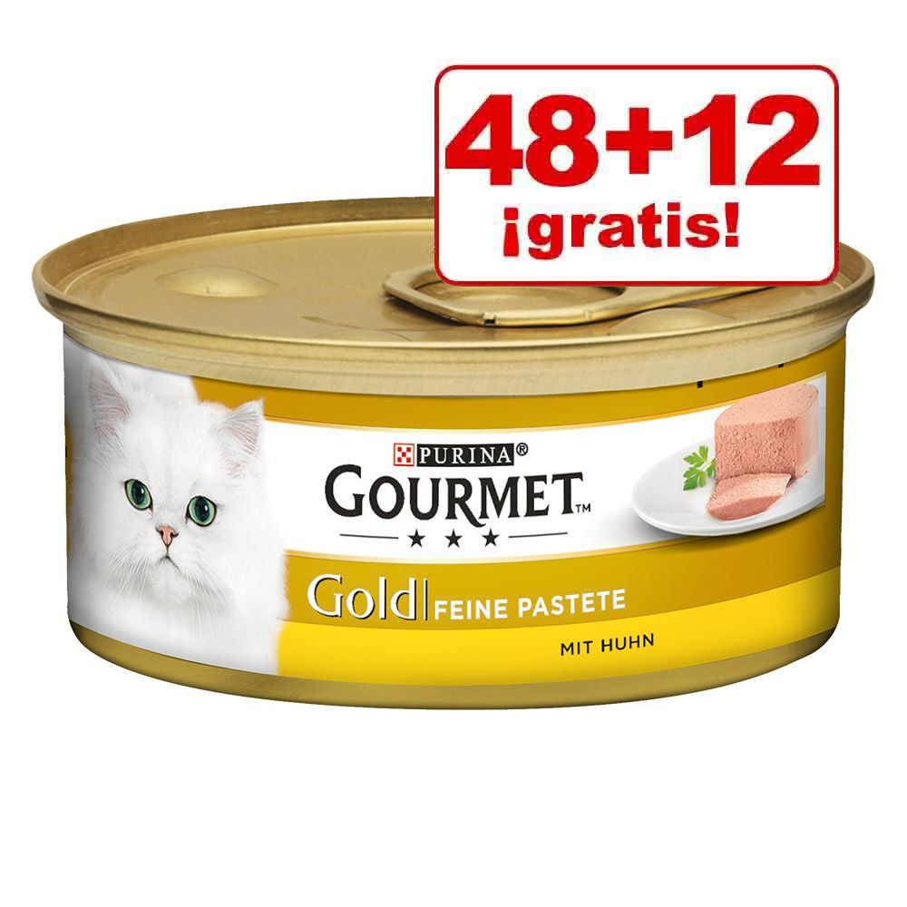 Image of Gourmet Gold 60 x 85 g comida para gatos en oferta: 48 + 12 ¡gratis! - Soufflé pollo (60 x 85g) 07613031366347