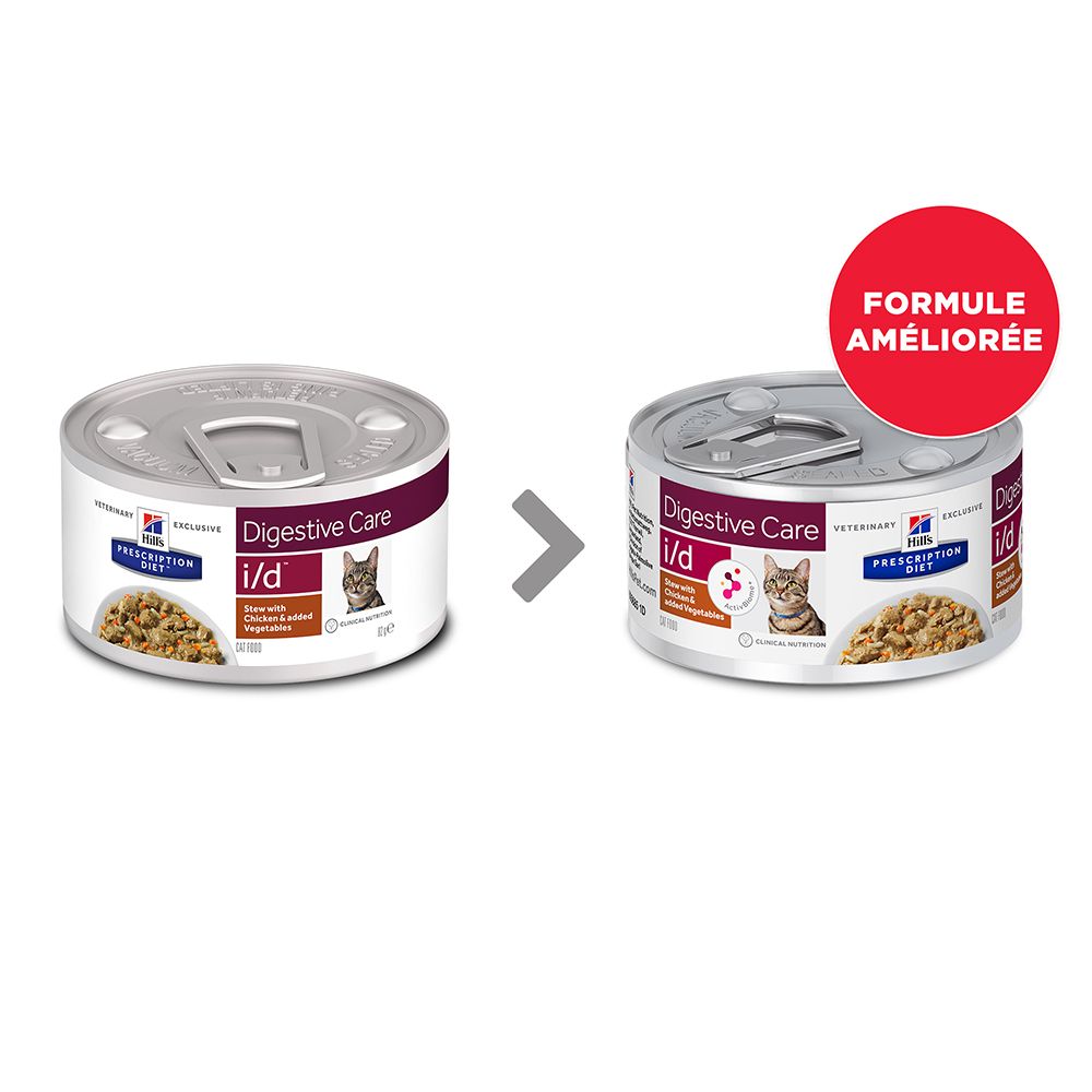 Hill's Prescription Diet i/d Digestive Care Mijoté poulet, légumes pour chat - 48 x 82 g