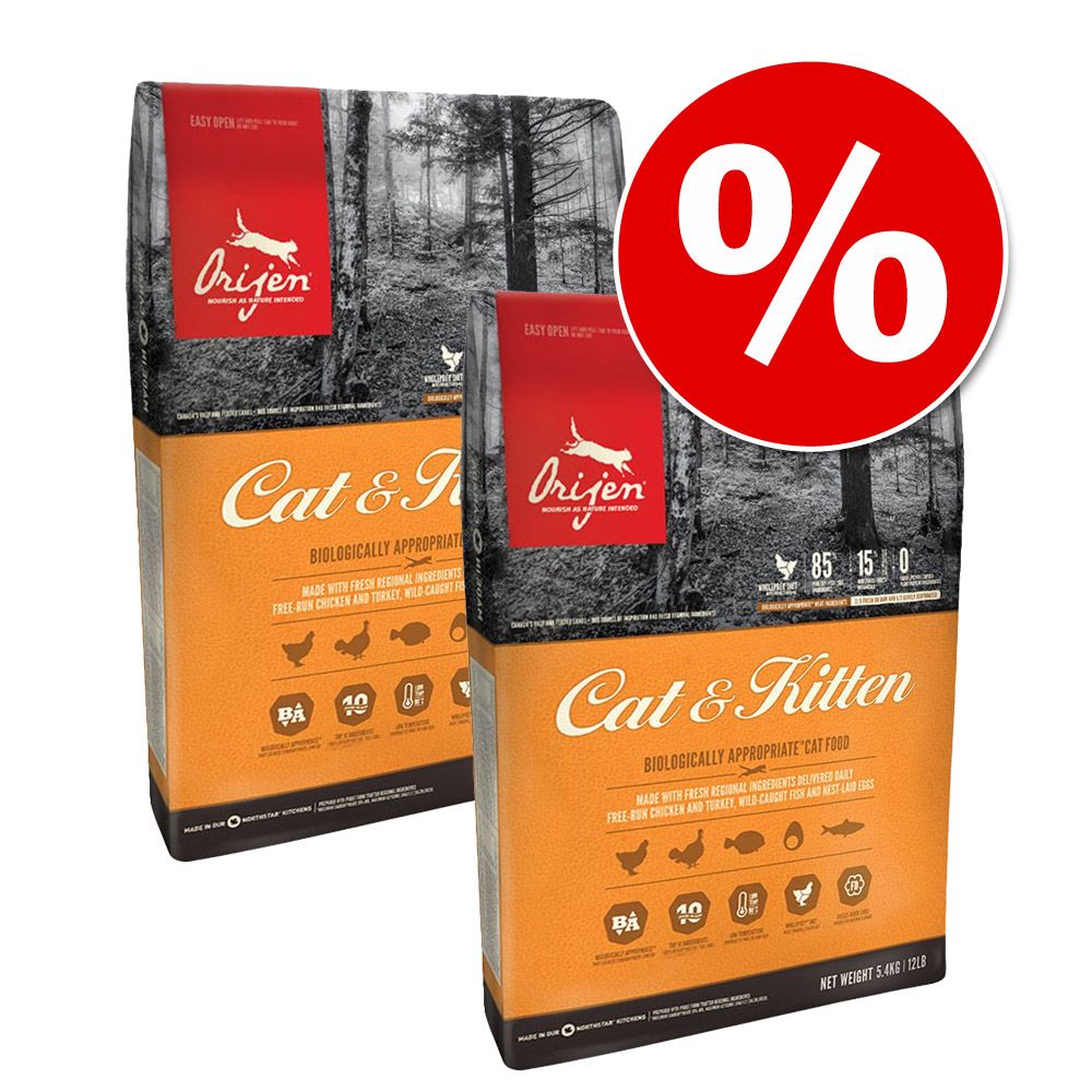 Image of Orijen para gatos 2 x 5,4 kg - Pack Ahorro - Cat & Kitten 00064992280543