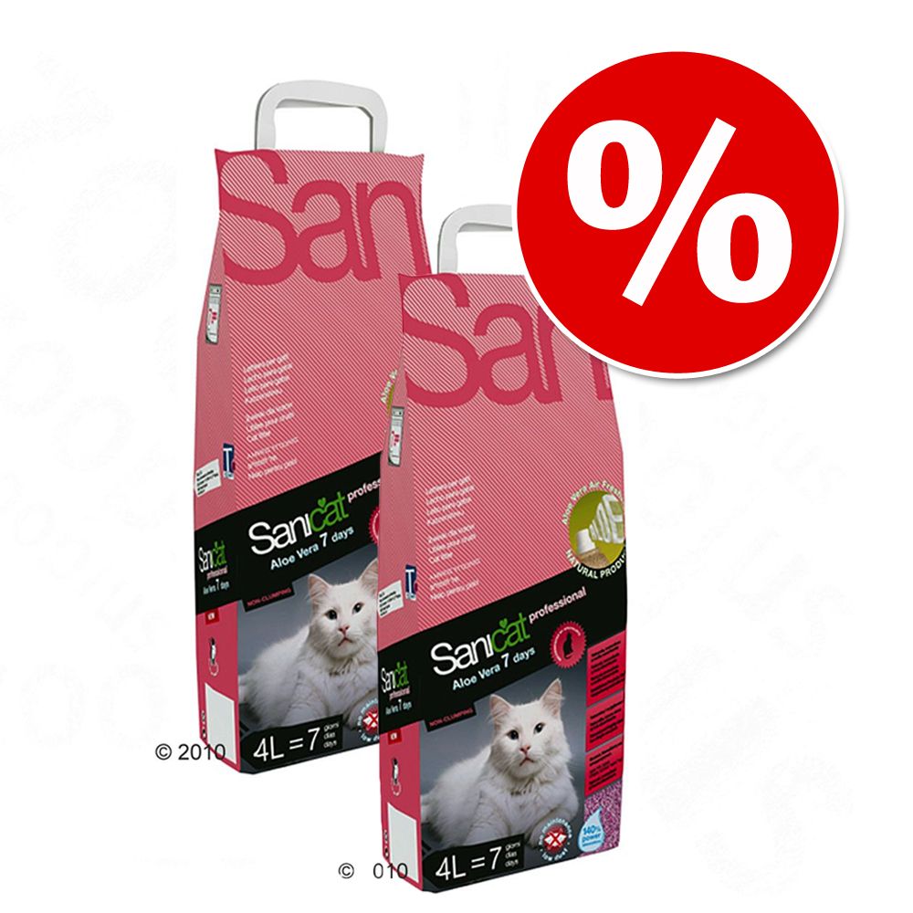 Image of Pack Ahorro: Arena Sanicat para gatos - 7 days Alore Vera arena absorbente - 10 x 4 l 08411514802608