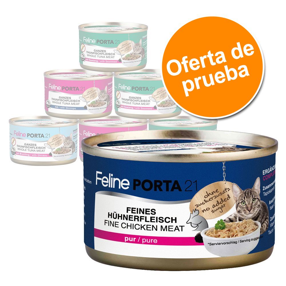 Image of Feline Porta 21 6 x 90 g para gatos - Pack de prueba - Pack mixto Atún 04021158463000
