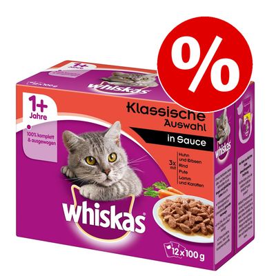 Megapack Whiskas Maaltijdzakjes 144 X 100 G Adult 1 Klassieke Selectie In Saus whiskas kopen in de aanbieding Megapack Whiskas Maaltijdzakjes 144 X 100 G Adult 1 Klassieke Selectie In Saus whiskas kopen in de aanbieding