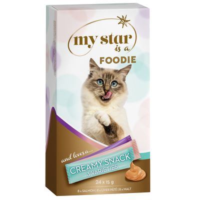 48X15G Creamy Snack Mixpack My Star Is A Foodie Kattensnack my star kopen in de aanbieding