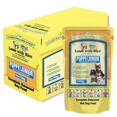 James Wellbeloved Puppy & Junior - Agnello con riso - 10 x 150 g