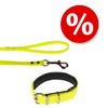 Set collare e guinzaglio da ricerca Heim Biothane® - giallo fluo - Collare Tg. 60 + guinzaglio L 10 m x H 1,3 cm