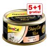 5 + 1 gratis! 6 x 70 g GimCat ShinyCat Filetto  - Pollo & Gamberetti