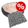 Set Letto Cozy Velluto + Coperta in pile Pawty - L 81 x P 63 x H 18 cm + Pawty