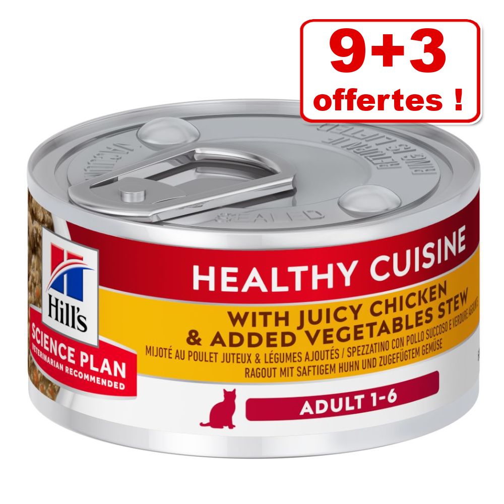 12x79g thon, légumes Cuisine Mijoté Healthy Science Plan Hill's nourriture humide pour chat