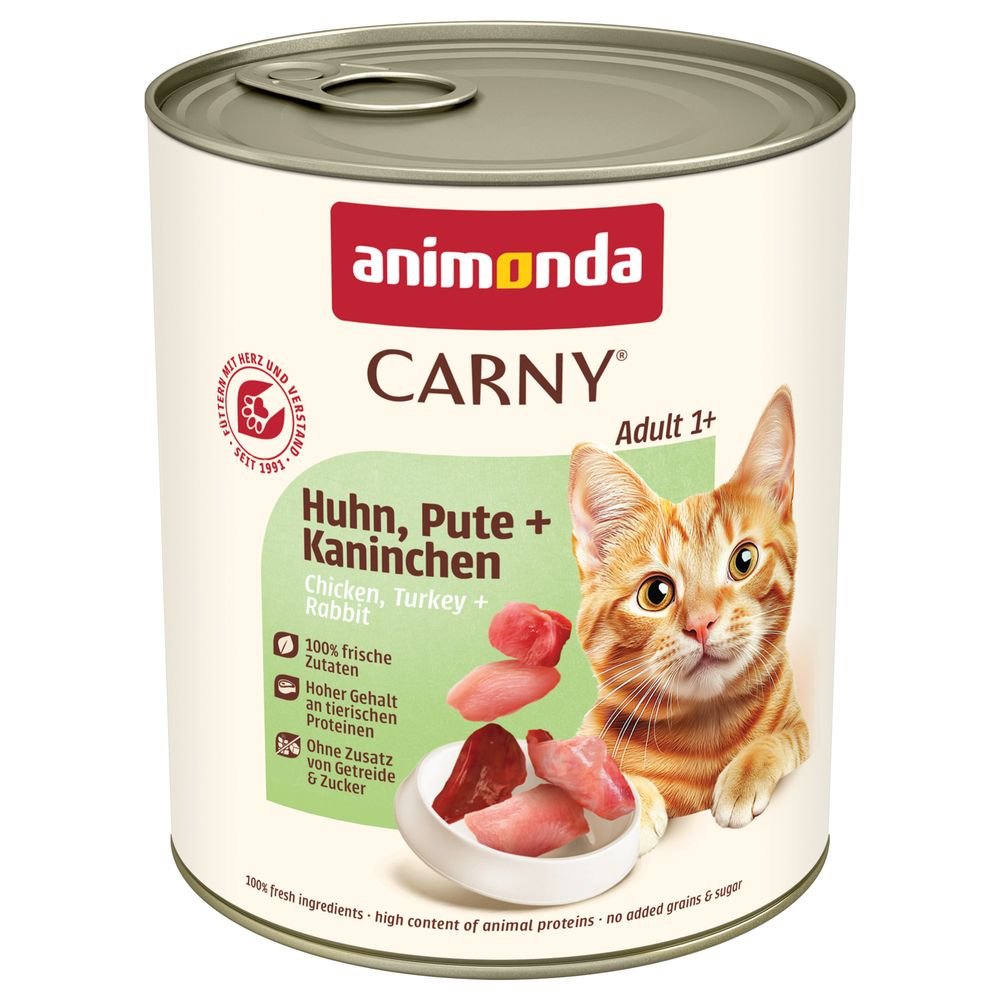 6 x 800g Adult Mix Rind Animonda Carny Katzenfutter nass