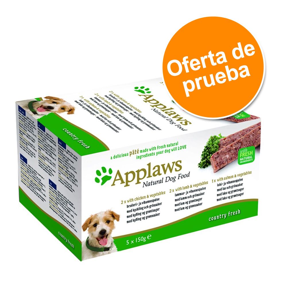Image of Pack mixto Applaws Paté para perros 5 x 150 g - Selección campestre: pollo, cordero y salmón 05060333430467