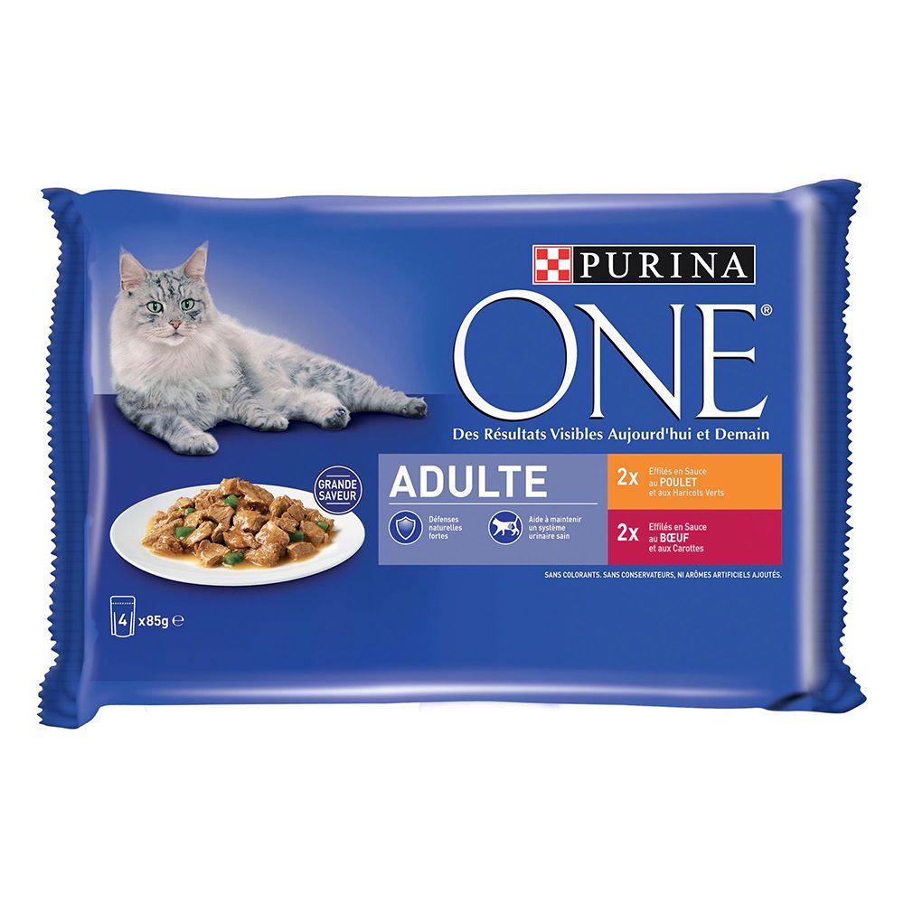 Sparpaket PURINA ONE 8 x 85 g.- Indoor Thunfisch und Kalbfleisch