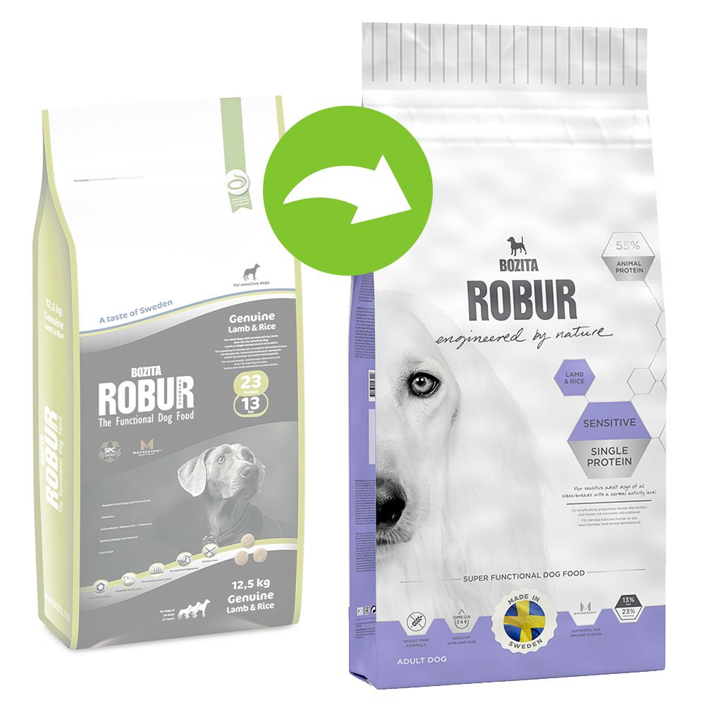 Image of Bozita Robur Sensitive Single Protein con cordero y arroz - 15 kg 07311030148529