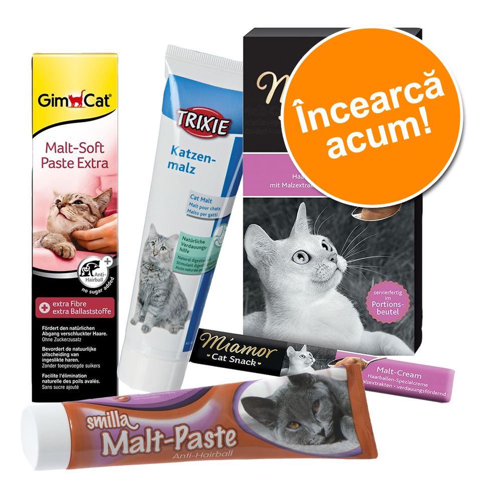 Pachet mixt snackuri cu malț pentru pisici