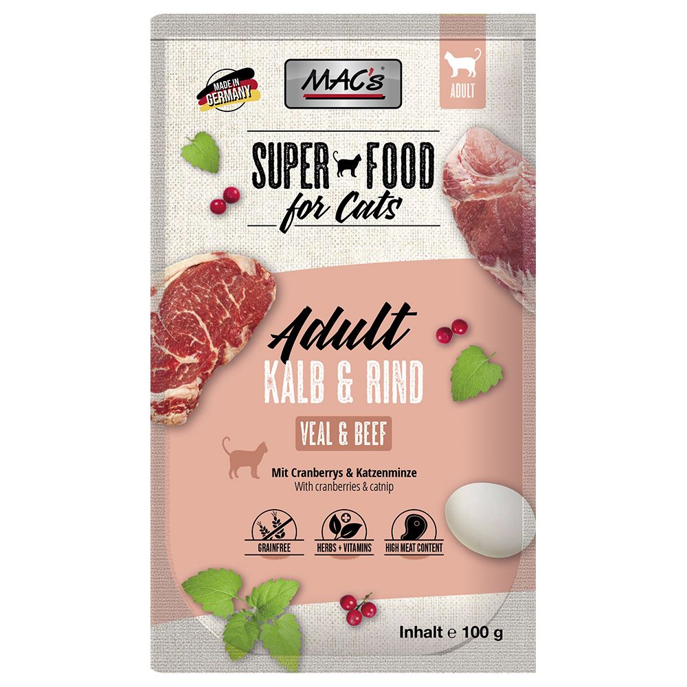 Sparpaket MAC ́s Cat Pouch 24 x 100 g.- Huhn, Ente & Shrimps