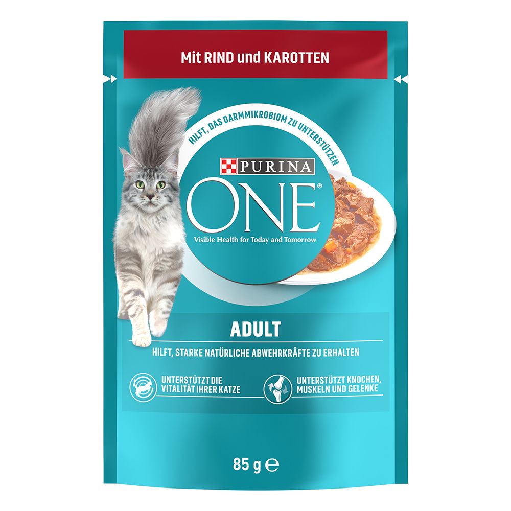 52x 85g Adult Huhn & grünen Bohnen PURINA ONE Katzenfutter nass