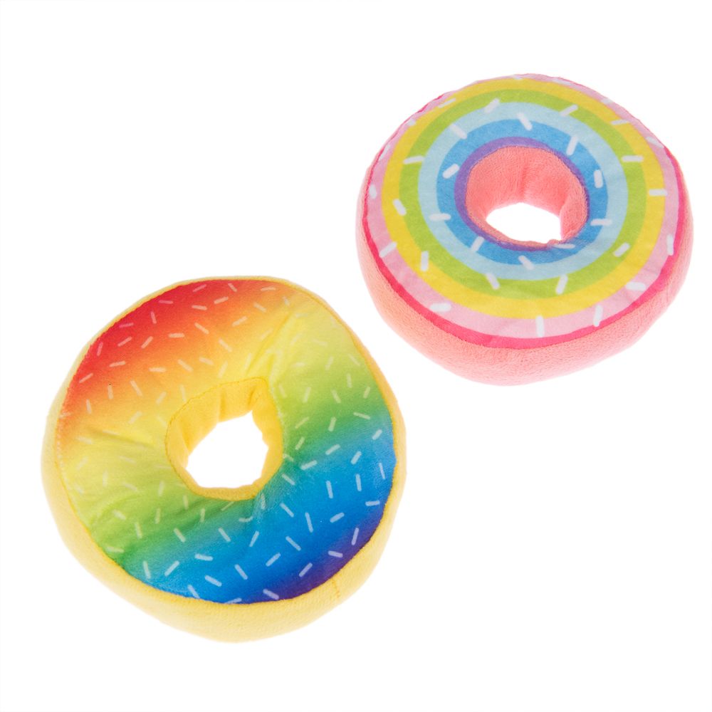 Hundespielzeug Squeaky Donuts Set - 2er Pack: Ø14cm