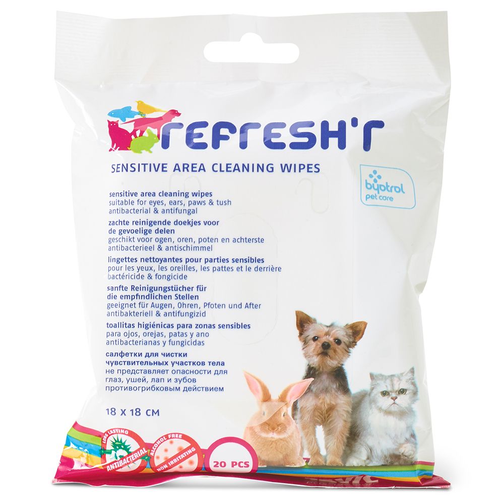 Lingettes désinfectantes Savic Refresh'r Sensitive - 20 lingettes