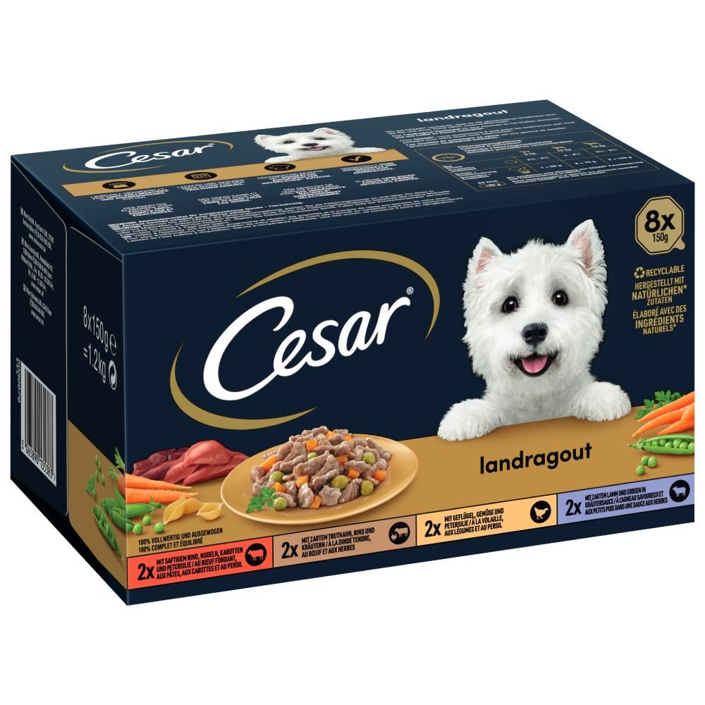 96x 150g Country Kitchen Favourites Cesar Hundefutter nass
