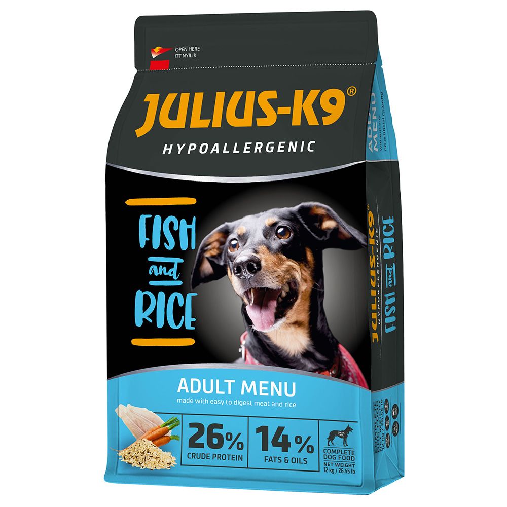 2x 12kg JULIUS-K9 High Premium Adult Hypoallergenic Fisch Hundefutter trocken