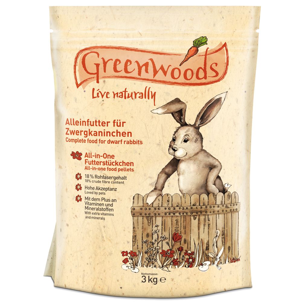 3kg Greenwoods Small Animals Zwergkaninchenfutter 3kg Greenwoods Small Animals Zwergkaninchenfutter