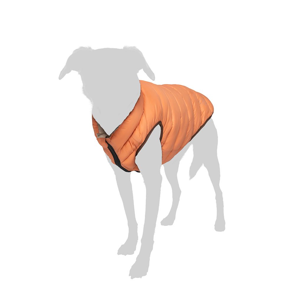 Nomad Tales Bloom Hundemantel Puffer, orange/beige 45cm Rückenlänge Hund