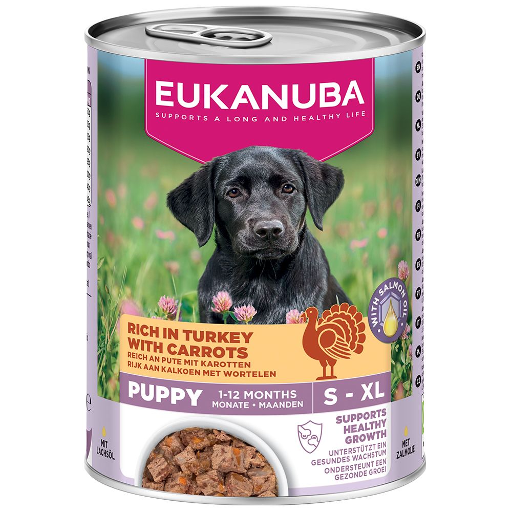 Eukanuba Puppy Reich an Pute mit Karotten.- 12 x 400 g