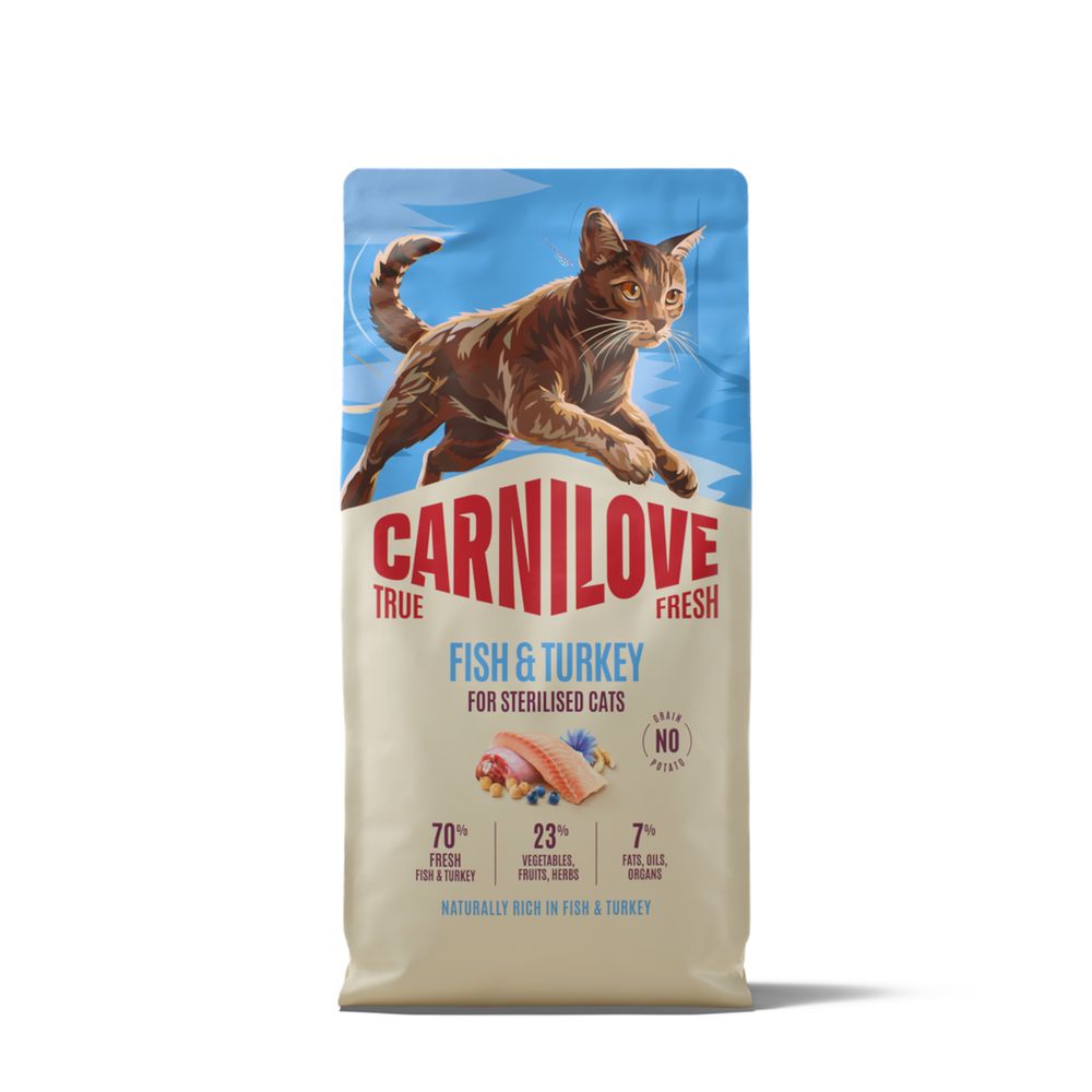 6kg Carnilove True Fresh Adult Sterilised mit Fisch und Pute Katzenfutter trocken