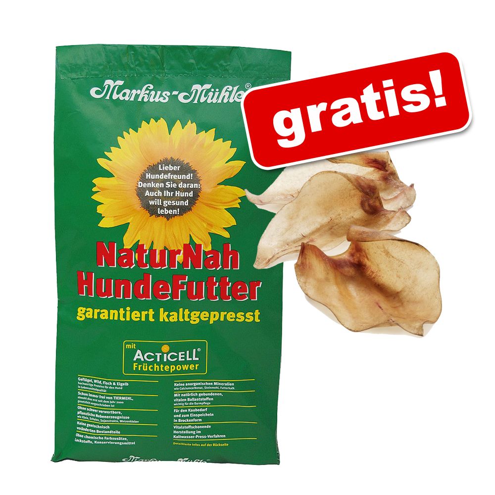 Großgebinde Markus-Mühle + 10 Stück Rocco Rinderohren natur gratis! - Markus Mühle NaturNah (15 kg) Großgebinde Markus-Mühle + 10 Stück Rocco Rinderohren natur gratis! - Markus Mühle NaturNah (15 kg)