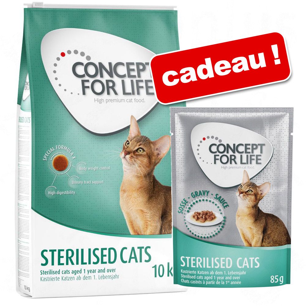 10kg Maine Coon Adult Concept for Life Croquettes + 12x85g Maine Coon Adult sachets offerts !