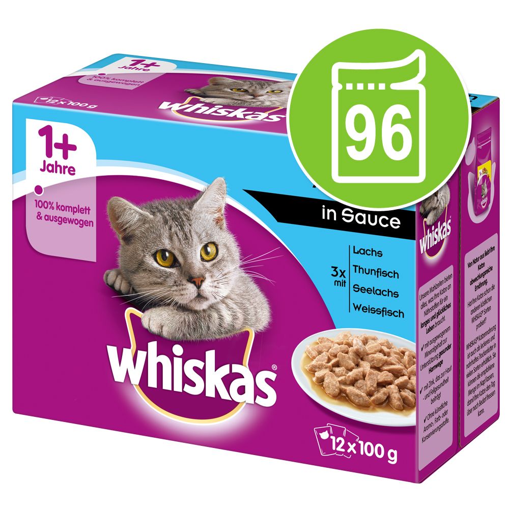 Image of Megapack Whiskas 1+ años 96 x 100 g en bolsitas - Selección de aves en gelatina 04008429014086