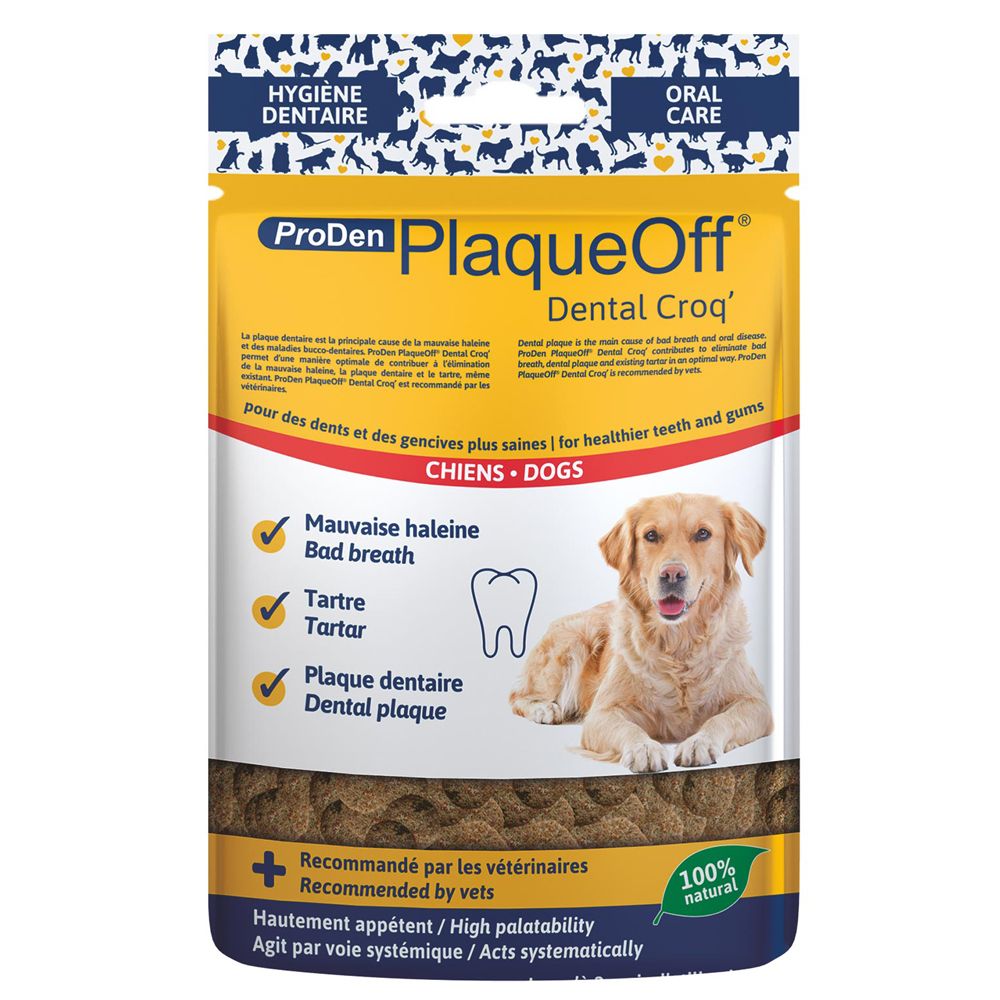 Image of ProDen PlaqueOff Dental Croq snacks dentales para perros - 150 g 07350055513158