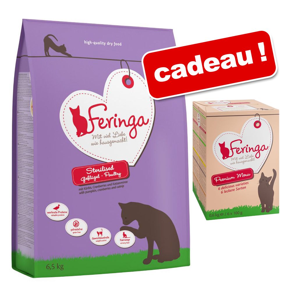 Croquettes Feringa 6 / 6,5 kg + 6 barquettes offertes ! - Adult dinde (2 x 3 kg)